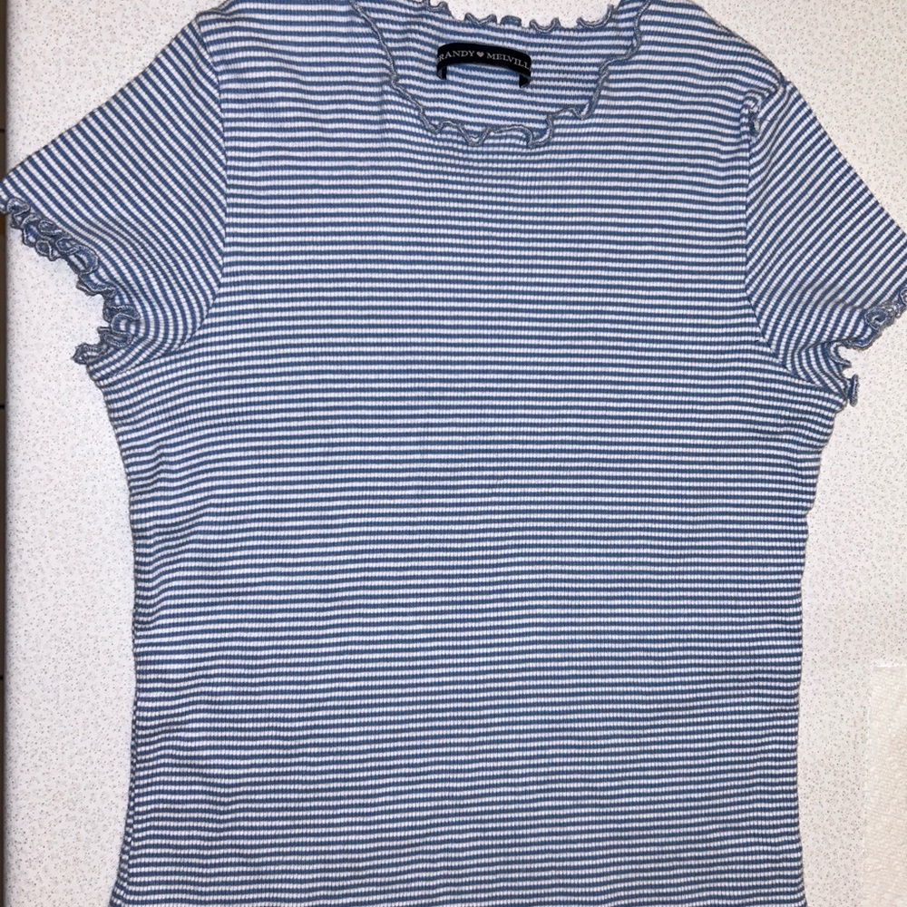 Brandy Melville Blue and White striped top